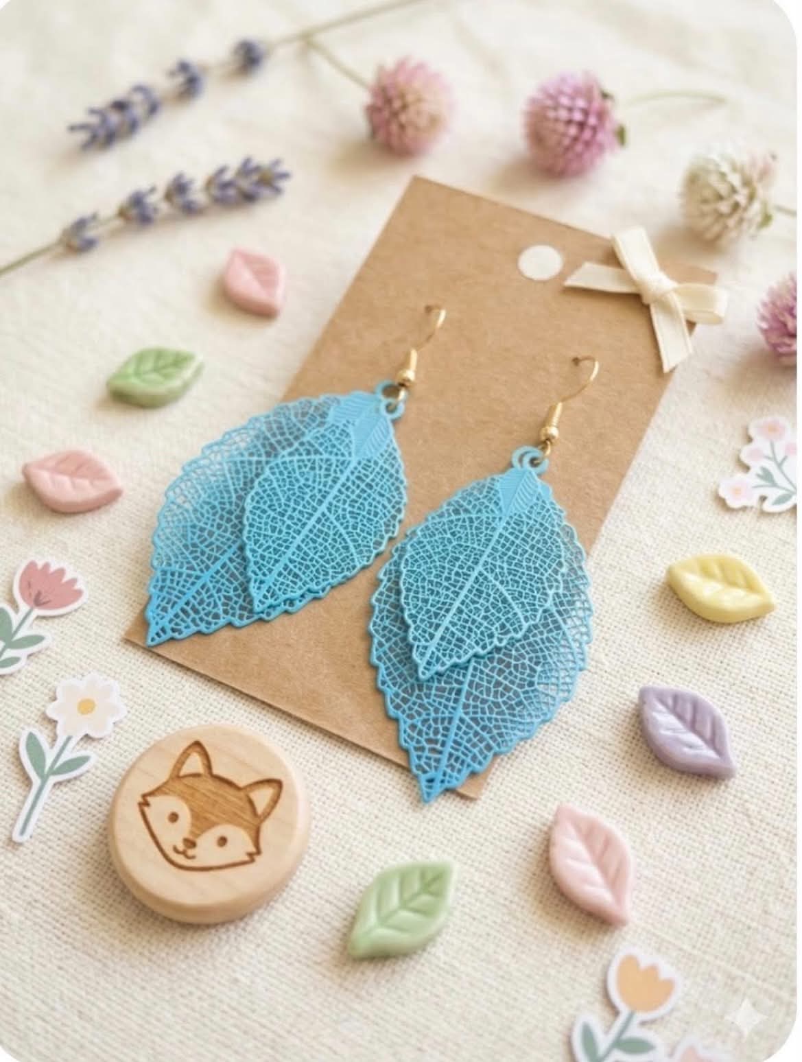 Metal feathers Earrings