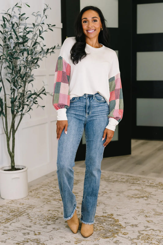 French Terry patchwork top