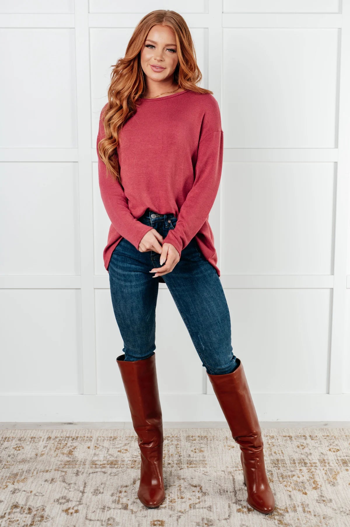 Pink long sleeve top