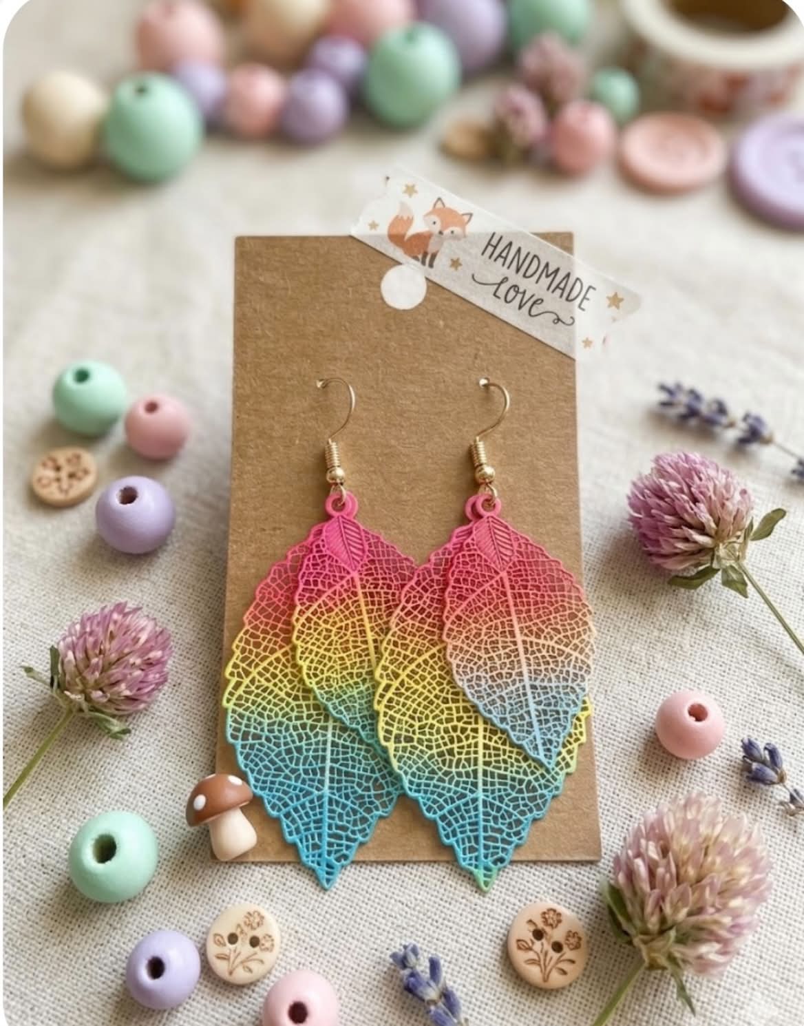 Metal feathers Earrings