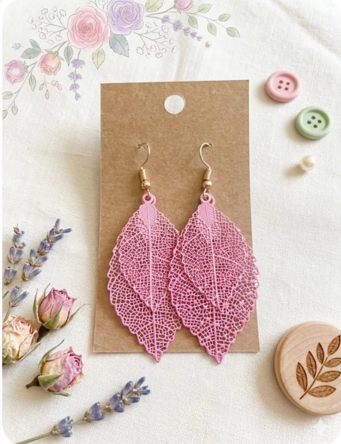 Metal feathers Earrings