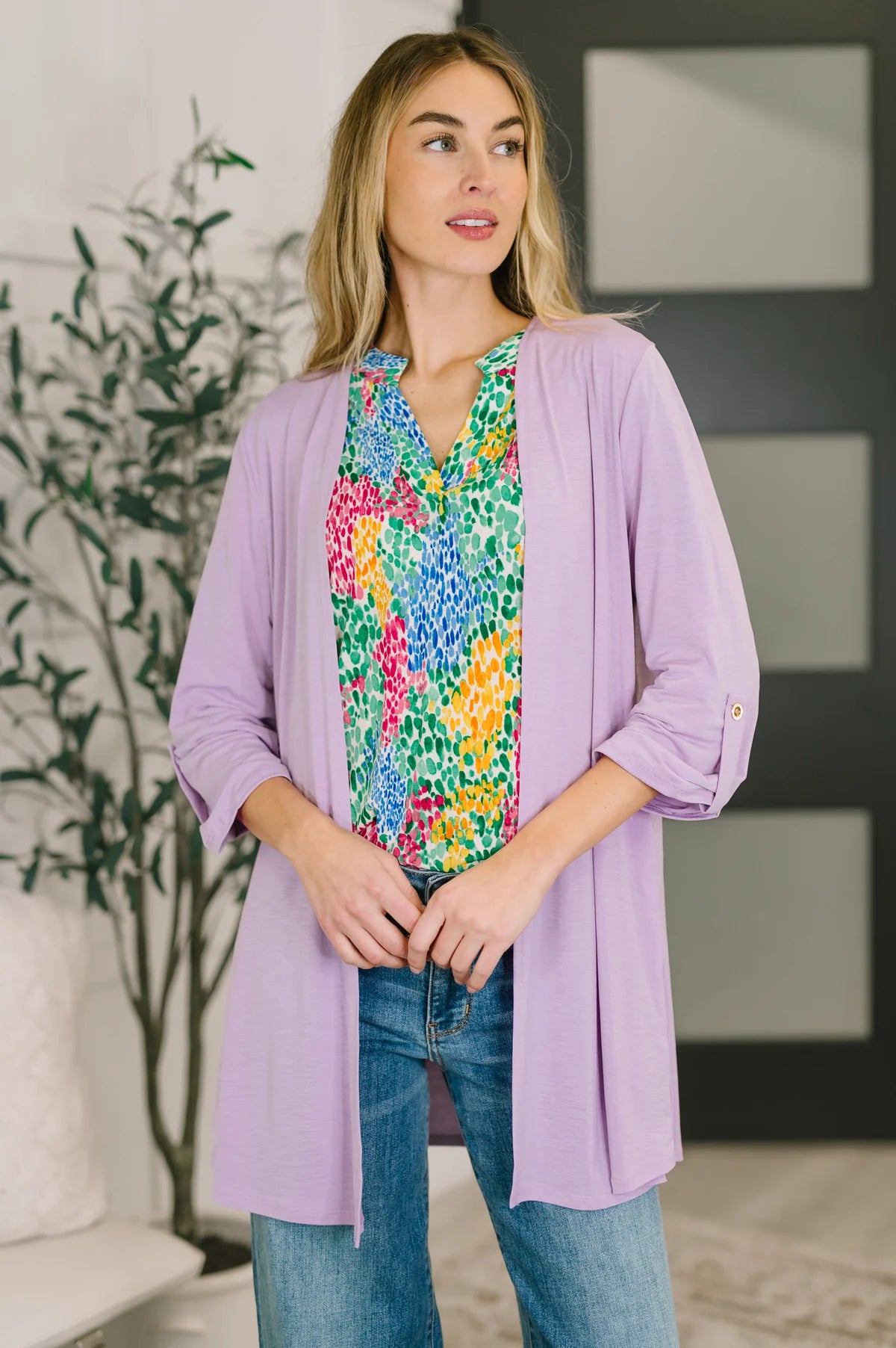 LIZZY CARDIGAN IN ORCHID BLOOM