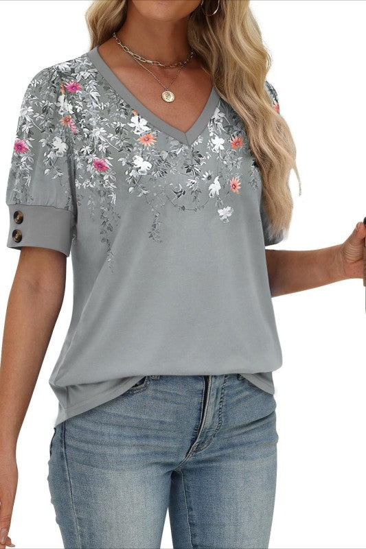 Casual V Neck Loose Fit Tee Soft Basic Summer Everyday Top